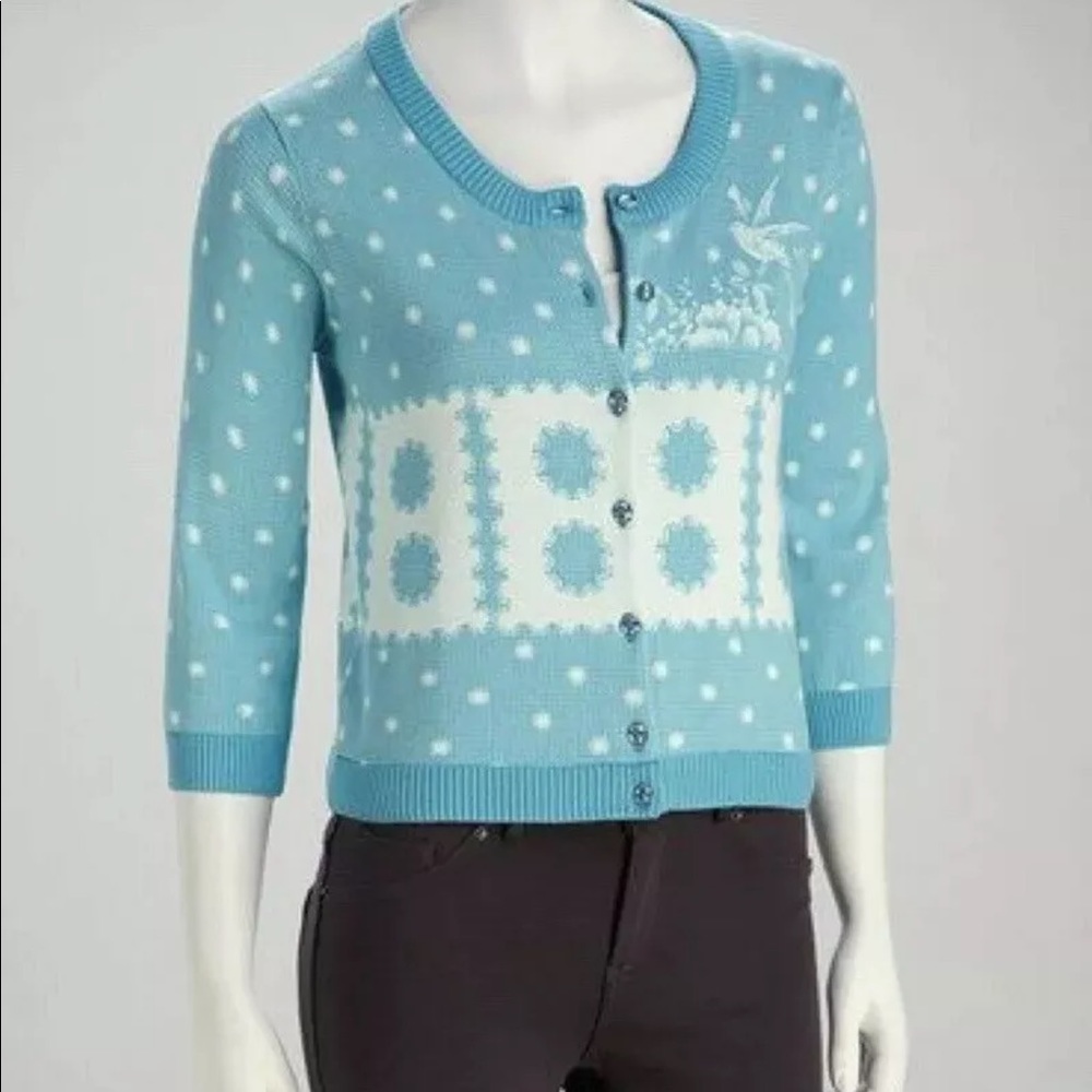Anthropologie Knitted Dove There She Flew Cardigan